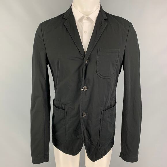 COMME des GARCONS HOMME Size L Black Cotton Blend Sport Coat - Picture 1 of 7